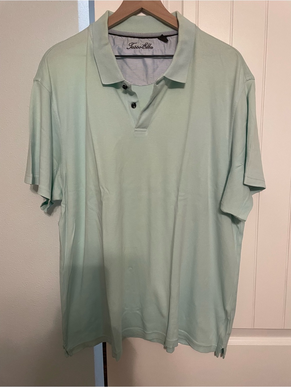 Tasso Elba Light Mint Green Polo Shirt Extra Soft!
